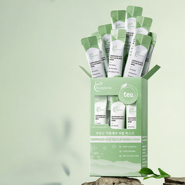 Beautyturess Multi-Acid & Tea Clay Bubble Mask - Purifying & Exfoliating Treatment for Oily & Combination Skin