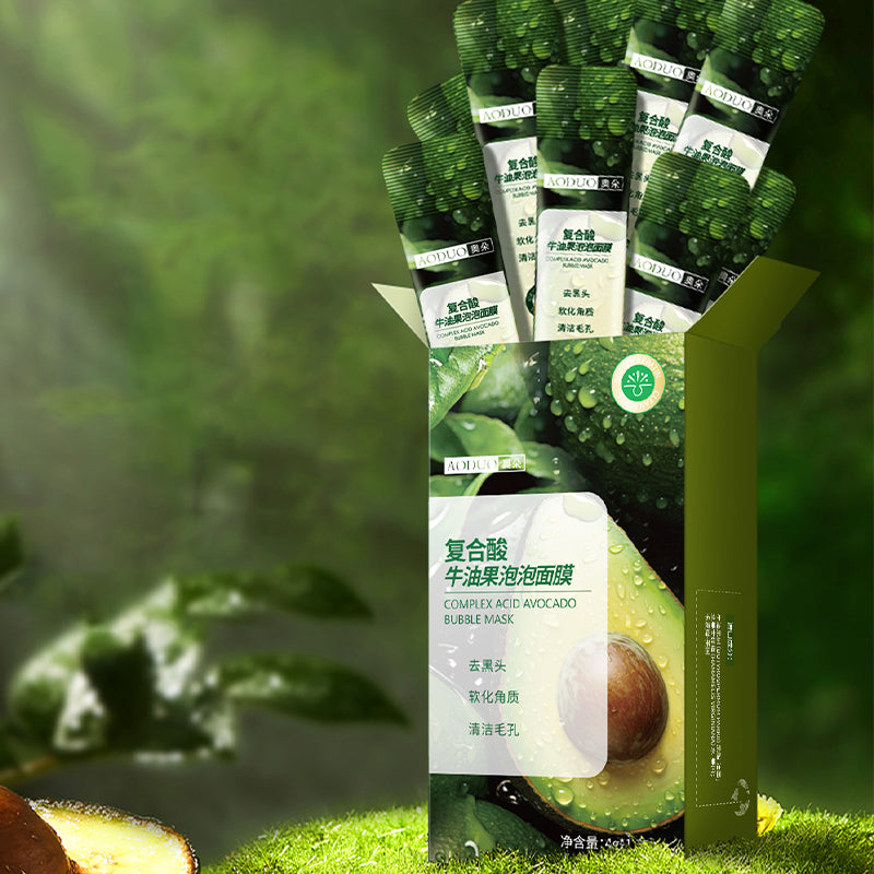 3-pack Aoduo Complex Acid Avocado Bubble Mask 4g*12 pieces