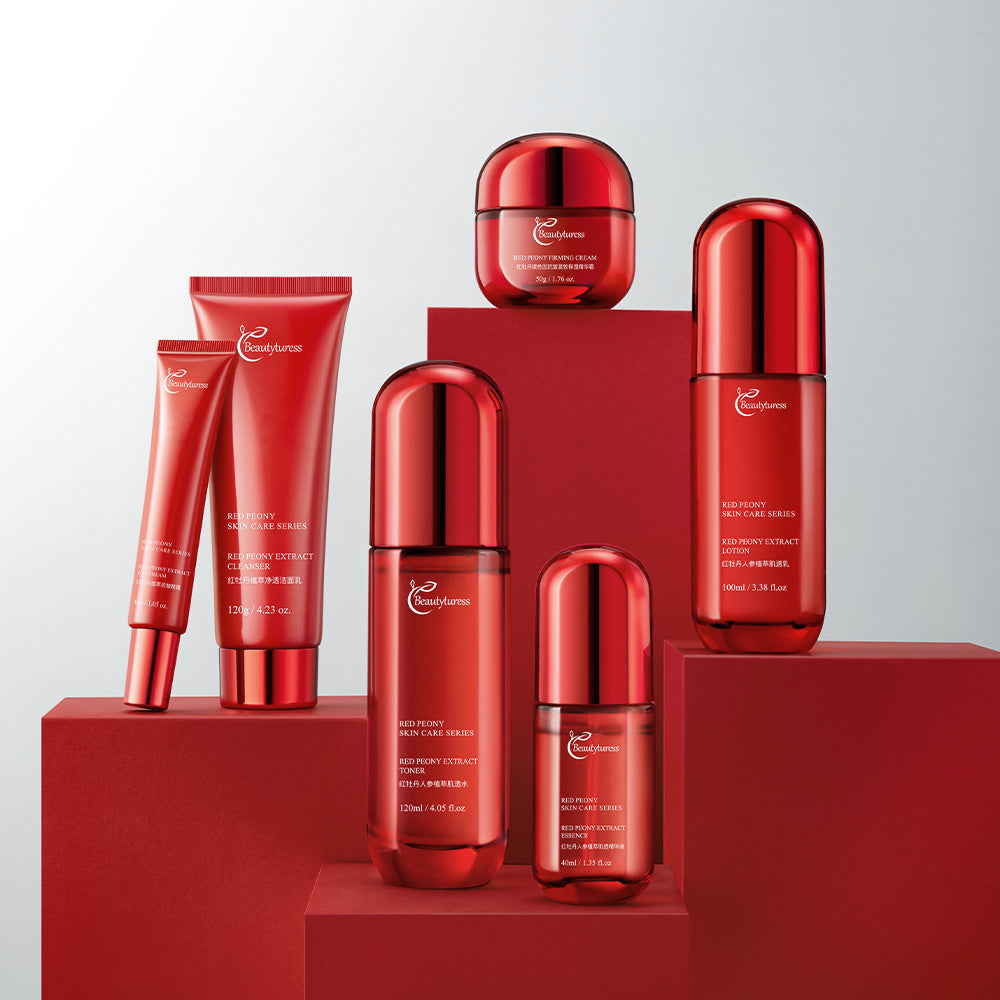 Red Peony Luxurious Anti-wrinkle Six-piece Set