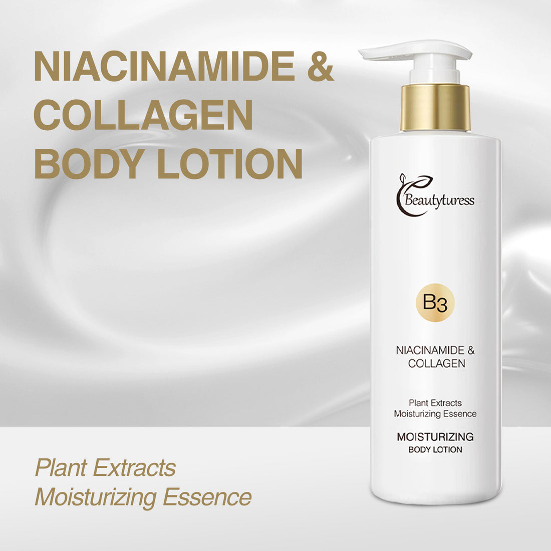 Beautyturess Niacinamide Collagen Body Lotion 250ml - Firming & Brightening Moisturiser for Dry Skin