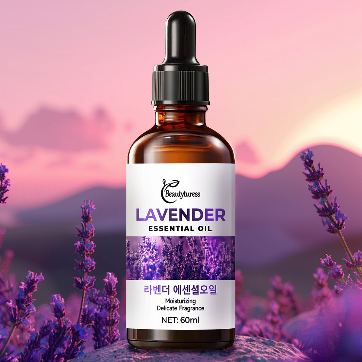 Organic Lavender Essential Oil by Beautyturess - 100% Pure Natural Oil for Stress Relief, Skin & Hair Care, Cruelty-Free