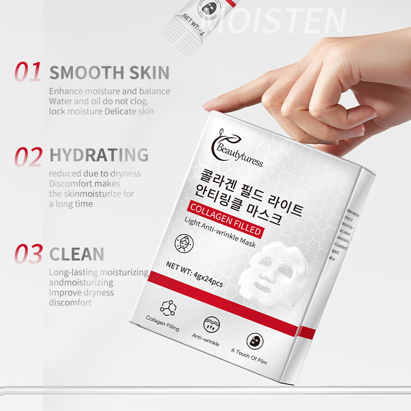 Professional Anti-Wrinkle Face Mask | Beautyturess Collagen Plumping for Mature Skin | 5 Pack