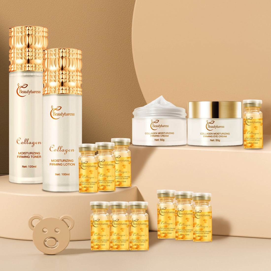 Beautyturess Collagen 14-Piece Skincare Set - Complete Anti-Aging Routine with Hydrating & Firming Products for Mature Skin