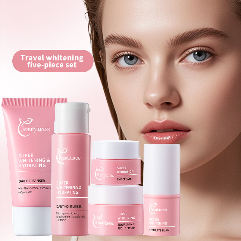 Beautyturess Brightening & Hydrating Travel Kit - 5 Piece Whitening Skincare Set