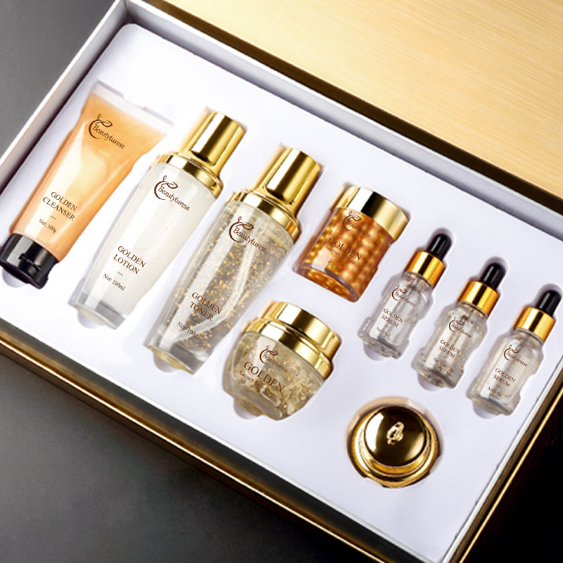 Beautyturess 9-Piece Gold Luxury Skincare Collection - Premium Anti-Ageing & Radiance Set